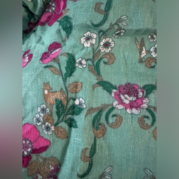 Linen Printed Puff-Sleeve Peasant Top, Created for Macy's Size Large (XL) - Picture 5 of 7